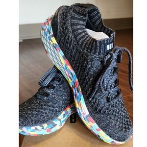 PREOWNED IN BOX - NOBULL Women Size 8 Men 6.5 Wild Aspire Knit Runners BLACK